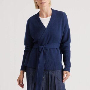 NWT Quince 100% Mongolian Cashmere Wrap Sweater with Belt